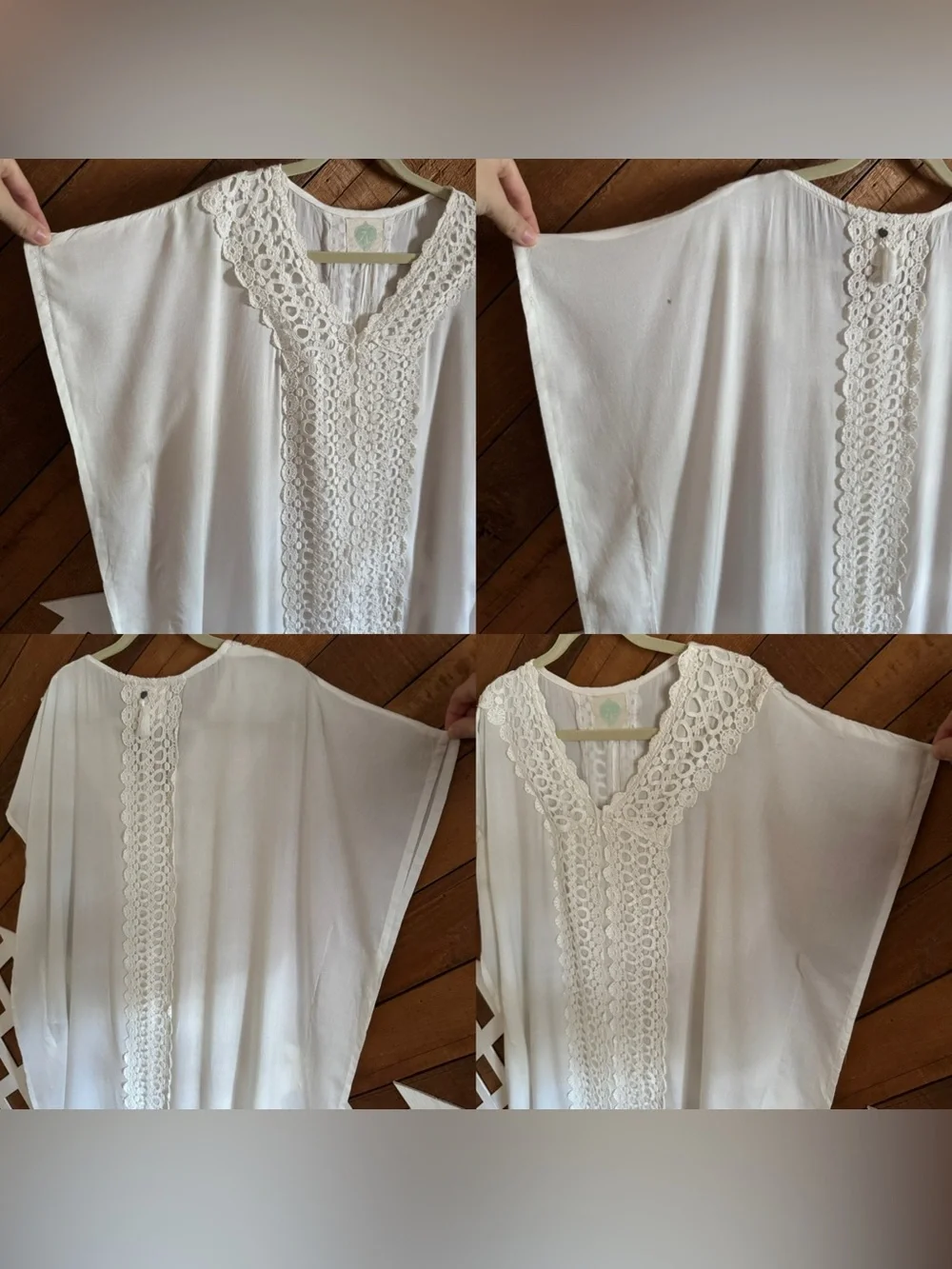 Z&L Europe White eyelet lace swim cover up dress